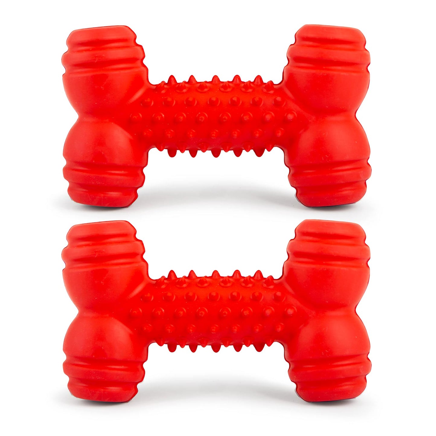 Jeffers Natural Rubber Red Dental Bone Dog Chew Toy for Healthy Chewing Habits