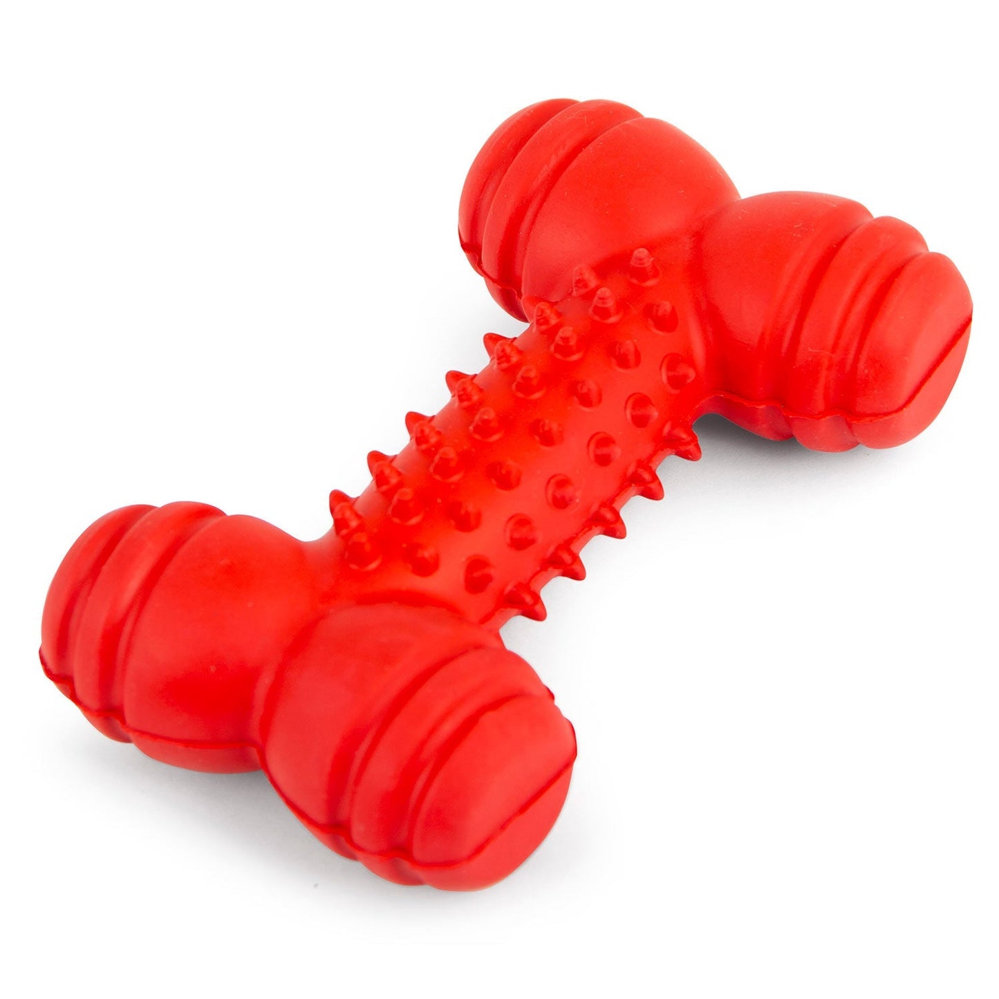 Jeffers Natural Rubber Red Dental Bone Dog Chew Toy for Healthy Chewing Habits