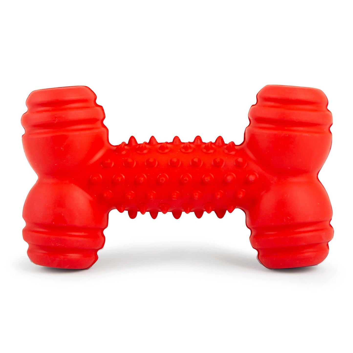 Jeffers Natural Rubber Red Dental Bone Dog Chew Toy for Healthy Chewing Habits