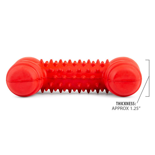 Jeffers Natural Rubber Red Dental Bone Dog Chew Toy for Healthy Chewing Habits